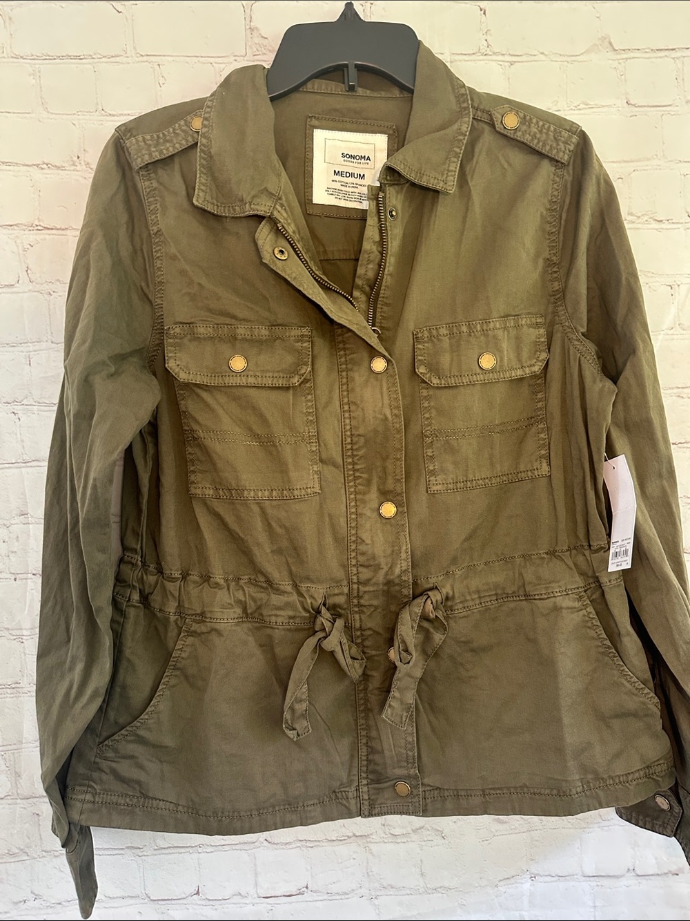 Sonoma NWT Olive Green Utility Drawstring Jacket size M